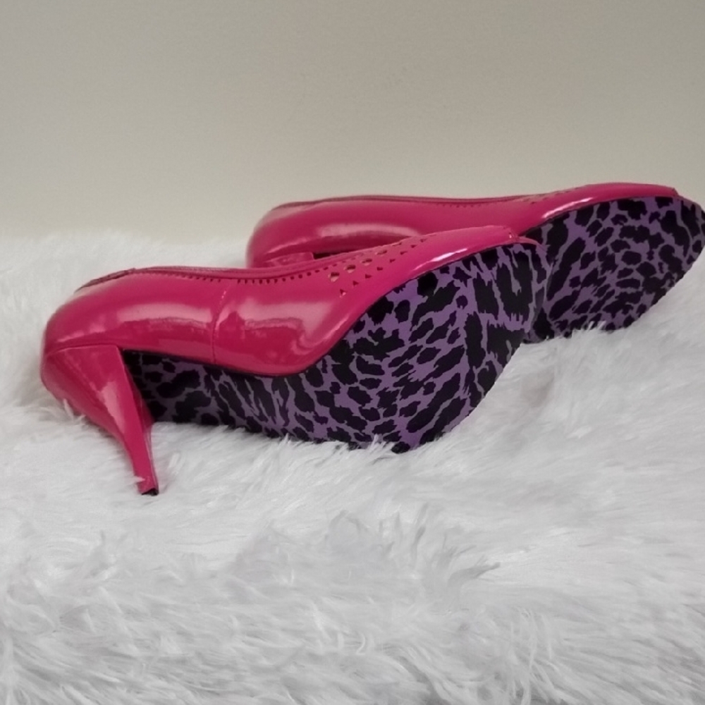 Betsey Johnson Betseyville Pink Peep-Toe Retro Pinup  Feminine Coquette Girl - Picture 7 of 16